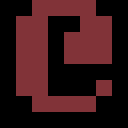 [cryptic pixel art of an @]